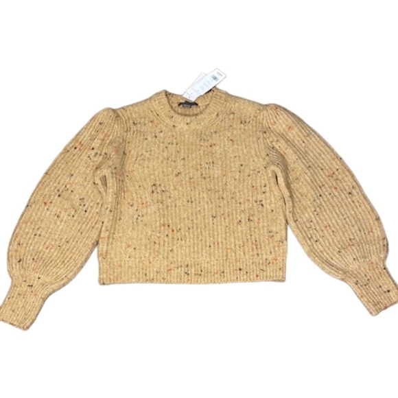 FRENCH CONNECTION Natlalya Ribbed Alpaca Wool Puffy Sleeves Academia Sweater XL - Picture 3 of 15